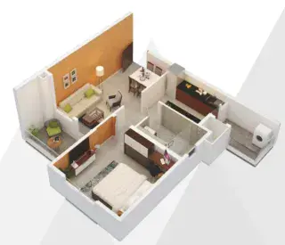1 RK floor plan